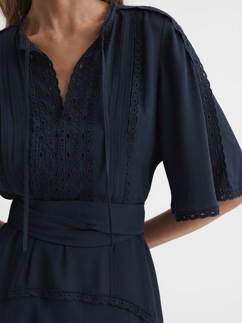 Reiss Felicity-Fabric Interest Navy
