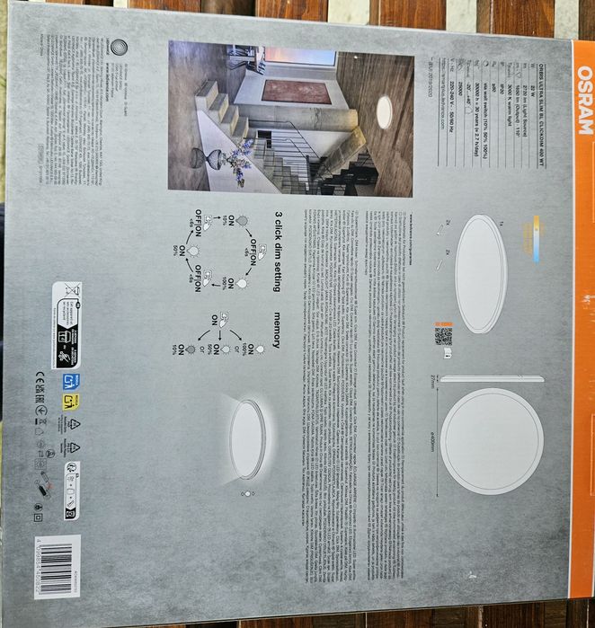 Aplica plafoniera led osram 22w 2720lm lumina calda 3000k