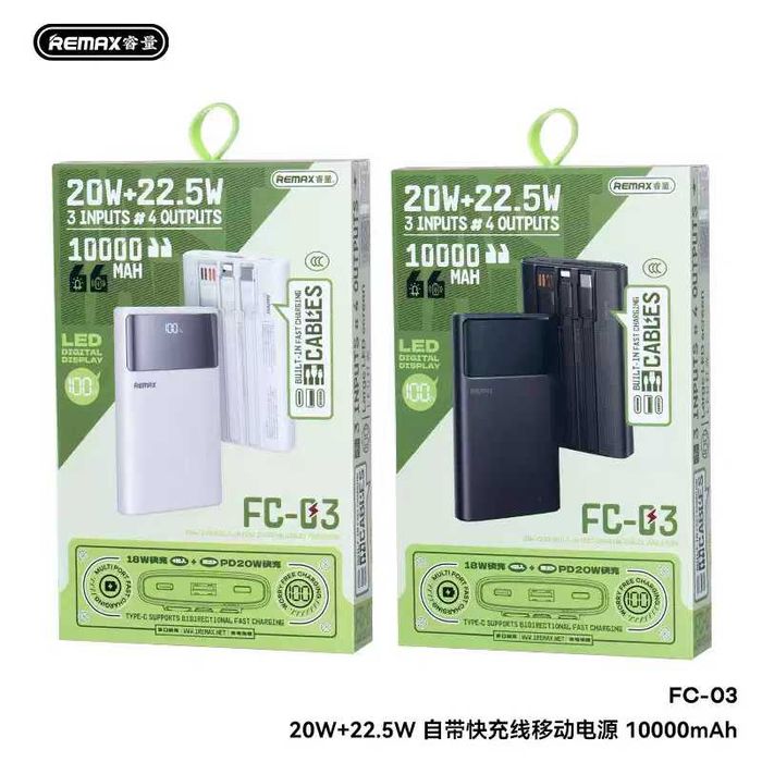 Remax FC-03 Ultra thin PD22.5W Power Bank CCC 10000mAh for iPhone 17