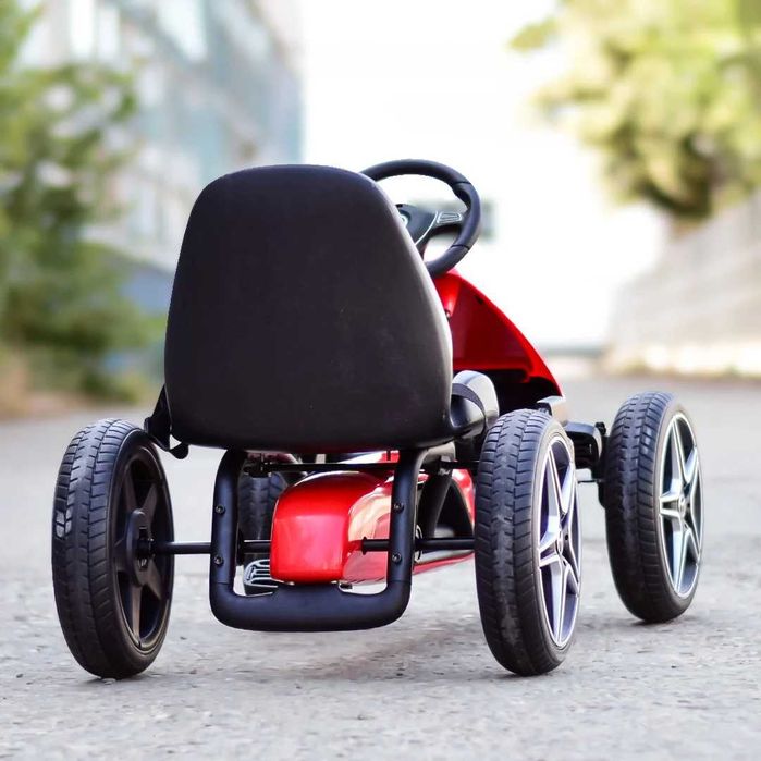 GO Kart cu pedale de la Mercedes, roti cauciuc solid, scaun reglabil
