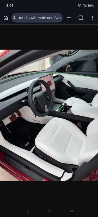 Tesla model 3 set  covorase protectie podea din  piele alba