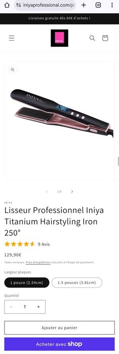 Професионална преса за коса Iniya Professional с титаниеви плочи 250°C