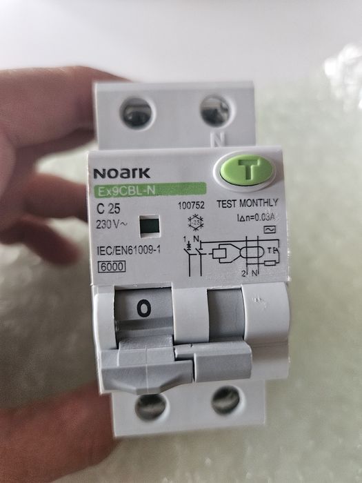 întreruptor automat diferențial NOARK 100752 (Ex9CBL-N) 1P+N, 25A, curba C, 30mA