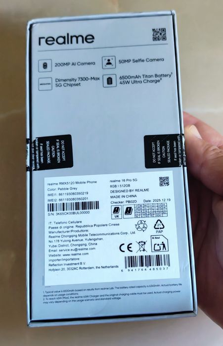 OPPO Realme 16 Pro 5G Pebble Grey 8/512 GB nou la cutie !