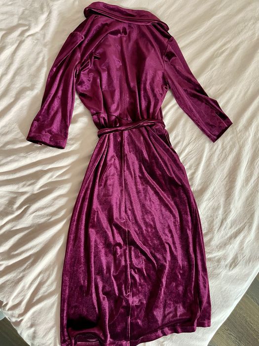 Rochie eleganta din catifea visinie Roserry, marimea 40