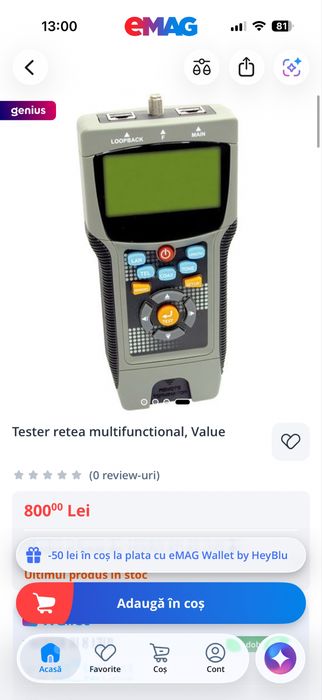 Set aparate masura: multimetru Fluke 3000 FC, clema ampermetrica Fluke a3000 FC si tester retea Goldtool. Toate cele trei aparate sunt utilizate.