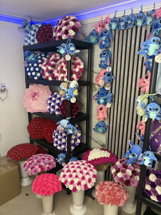 buchet sapun trandafiri sclipicii cadou stich