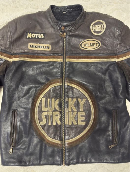 Geaca Biker Lucky Strike Racing XXL piele naturala groasa