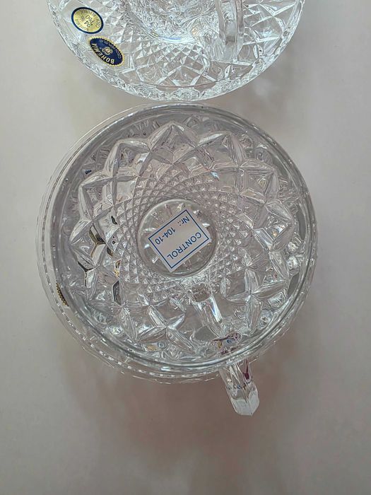 Set 2 cesti de cafea din cristal Bohemia