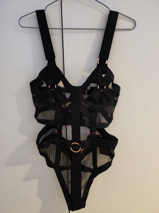 Body lingerie negru, tip harness- nou, cu etichetă