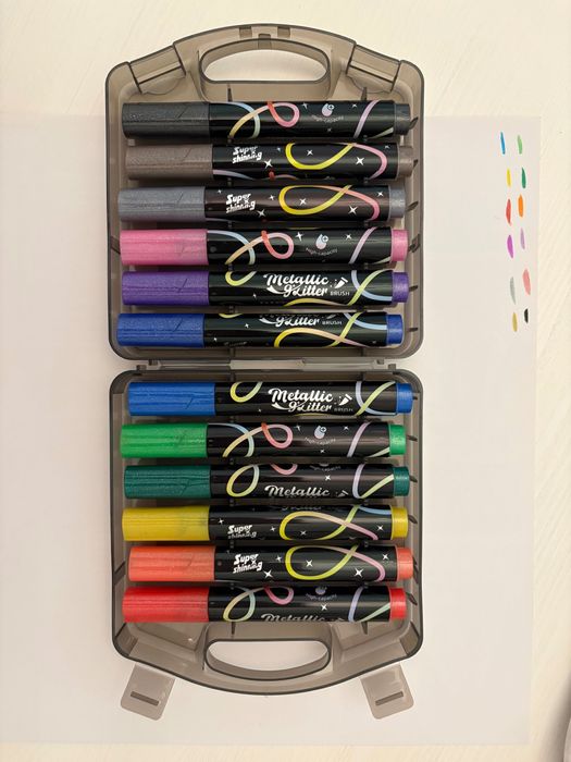 Фломастеры metallic glitter 12 шт