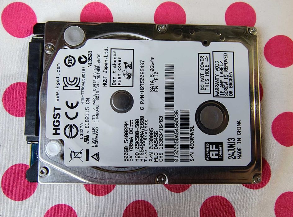 Hdd 500 GB HGST Sata 3 GB/s 5400 RPM Laptop 2,5 inch.