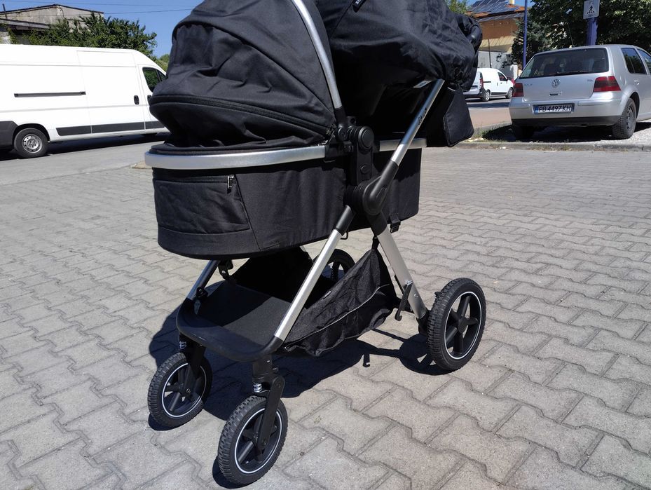 MONI Комбинирана детска количка 2 в 1 ALINA черен