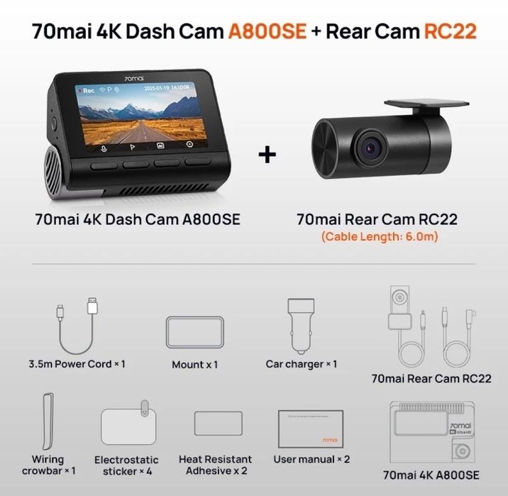 Camera auto 4k 70MAI - A800SE