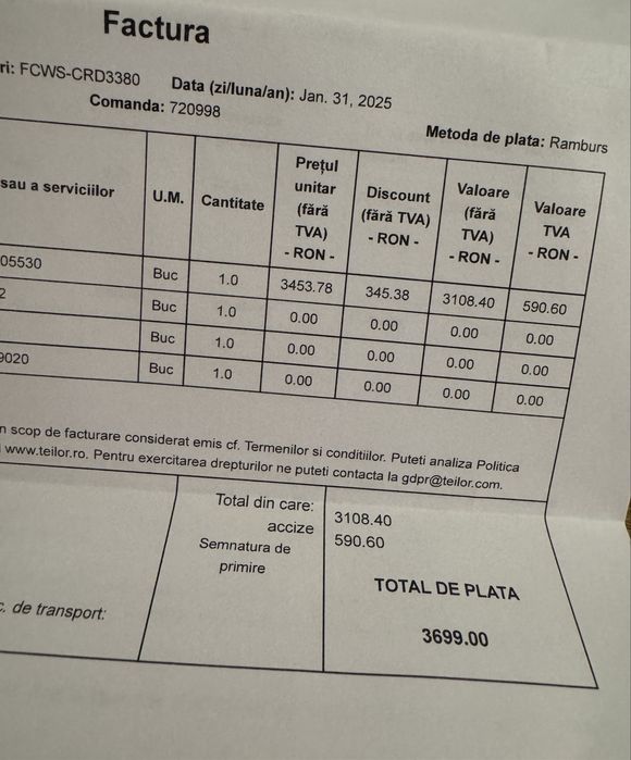 Vand colier tenis Teilor aur galben 14 k