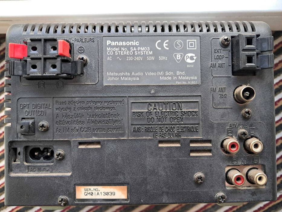 колонки Panasonic SB-PM03 + Стерео система SA-PM03 (развален четец)
