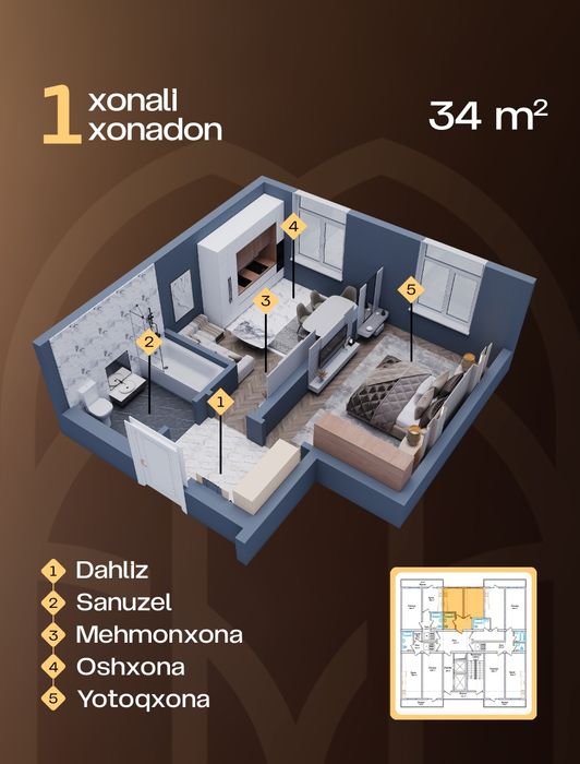 Yangi Qoyliq-2 loyihasidan katlavan narhda honadonlar