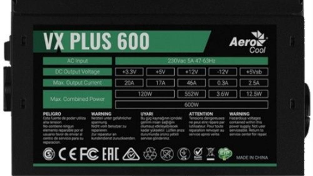 Блок питания AeroCool LE600W