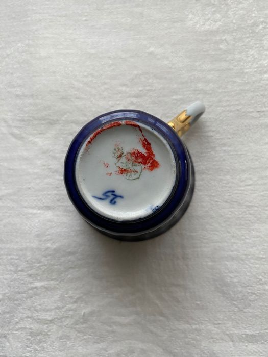 Serviciu de masa din portelan, cobalt, aur, pentru 12 persoane - Nou