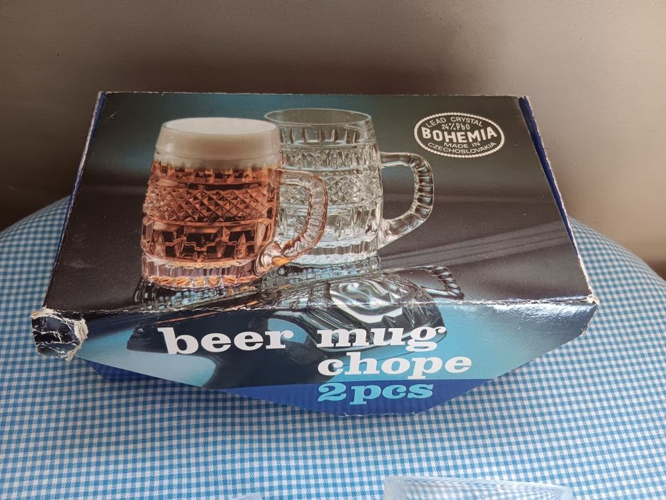 Set Halbe de bere din Cristal de Bohemia, Cehoslovacia ,de colectie