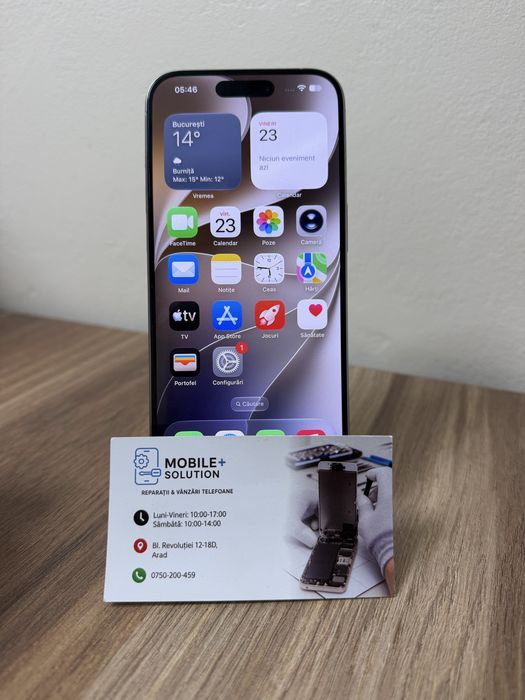 IPhone 15 Pro 128 Gb 100% Sanatate baterie. Garantie 12 Luni