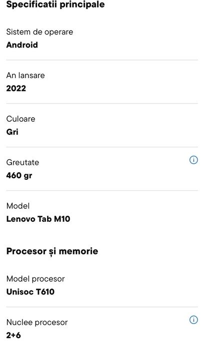 Tableta Lenovo Tab M10 Gen3 10.1Inci (3GB/32GB) Furtună gri