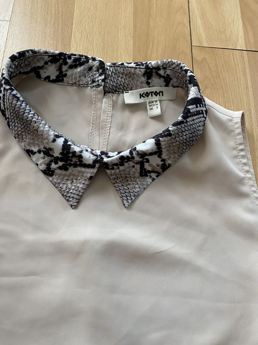 Риза с яка без ръкав котон