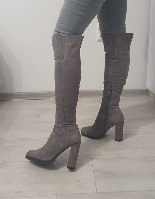 Маркови, елегантни  чизми Aldo, естествен велур