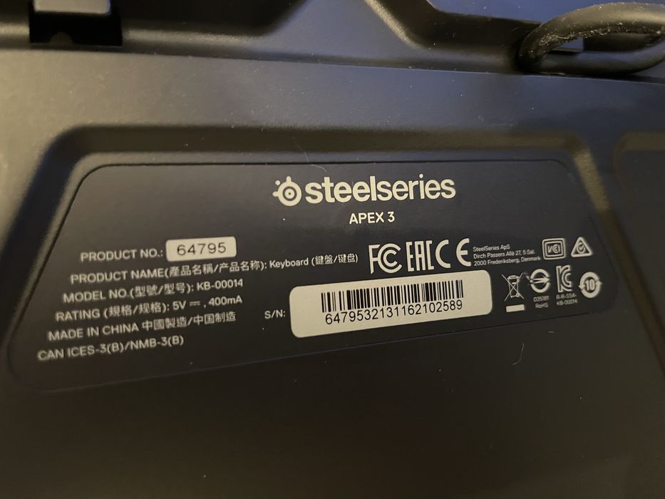 Tastatura Gaming Steelseries Apex 3, rgb, usb, negru