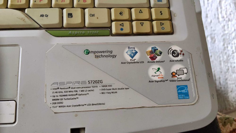 Laptop foarte vechi Acer