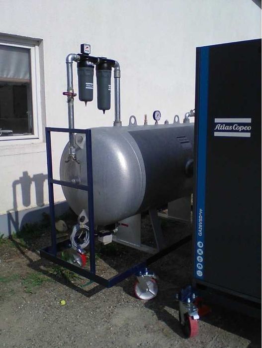 Electrocompresor + Rezervor de aer orizontal galvanizat ATLAS COPCO
