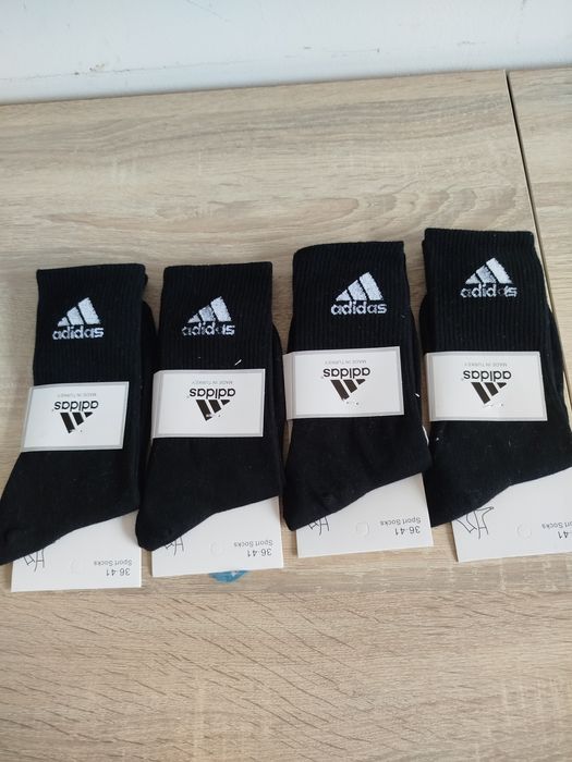 4 perechi de șosete Adidas negre lungi