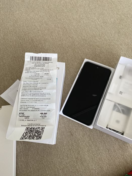 huawei nova y73 256гб чек бәрі бар