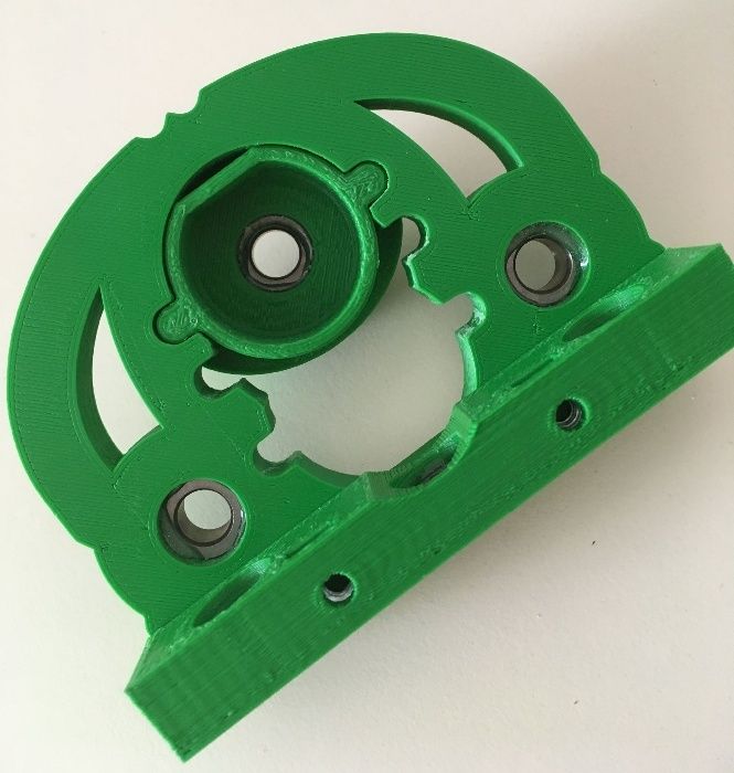 Sablon de mobila din plastic dur verde pentru minifix 15 si rafix 20