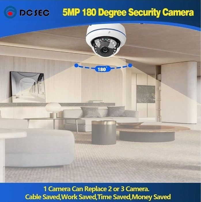 Cameră de securitate cu unghi larg de 5MP 4MP 180 de grade HD-TV