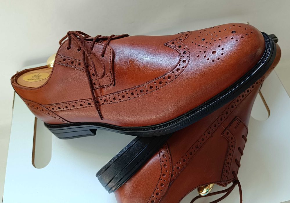 Pantofi derby 43 brogue premium Clarks NOI piele naturala moale