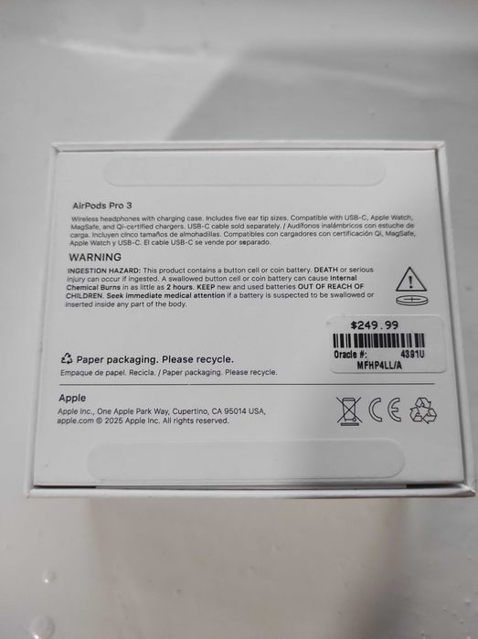 Airpods pro 3 sotiladi yangi 7 mart 2026 yil karobka ochilgan