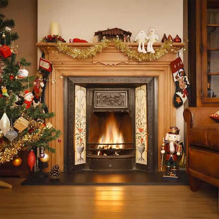 Златна коледна декоративна гирлянда 2 м, златна