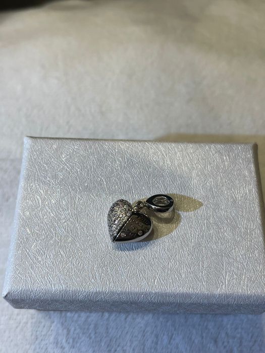 Charm Pandora inima cu labuta animalut argint 925