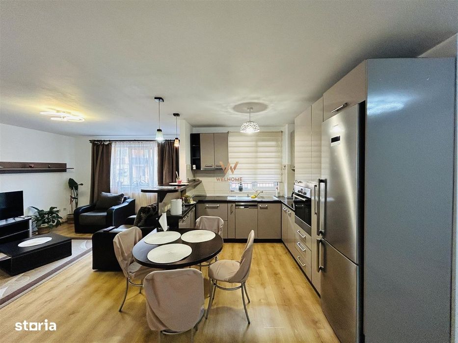 Apartament mobilat si utilat, 3 camere, balcon, zona Rahova