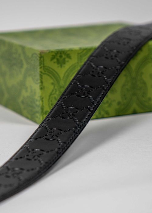 Колан Gucci Snake Double G – черен, 100% естествена кожа