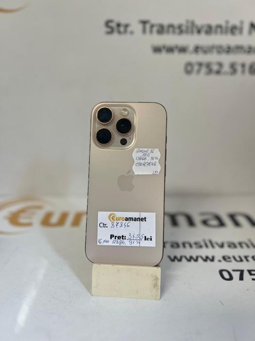 Telefon mobil Apple iPhone 16 Pro, 128GB, Baterie 91% -T-