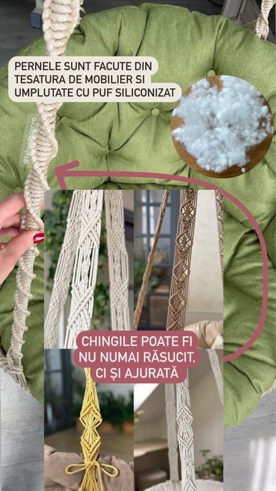 Fotoliu gradina/fotoliu suspendat/ balasoar/ leagan hamac macrame