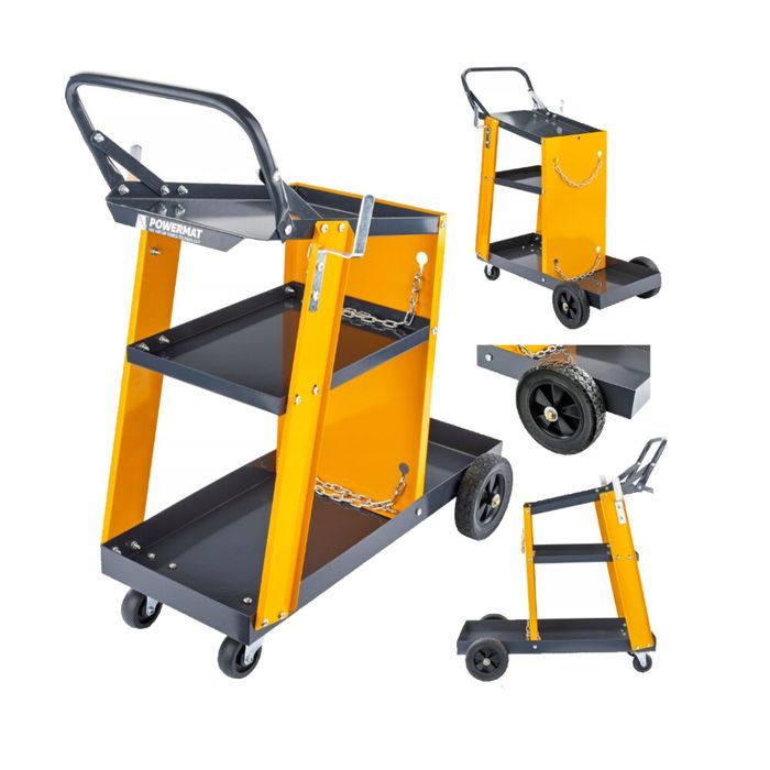 Carucior cu 3 rafturi pentru aparatul de sudura, capacitate maxima 100