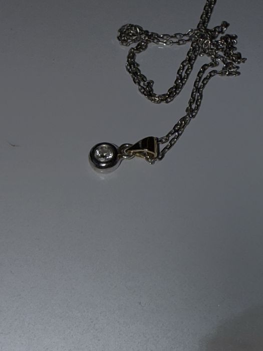 Колие с диамант - бяло и жълто злато Киркориан