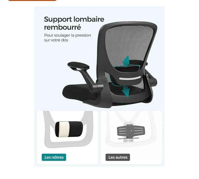Scaun de birou ergonomic, songmics
