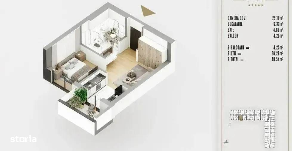 Garsoniera Bloc Nou | Finisaje premium | 41 mp | Parcul Teilor