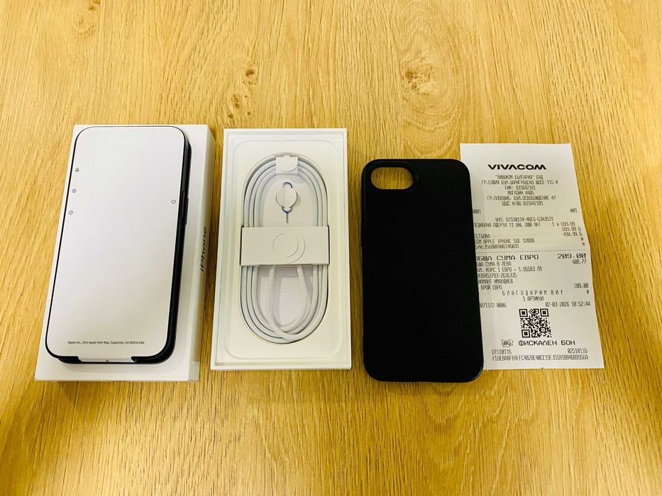 НОВ !!! Apple iPhone 16e, 128GB, 5G, Black, 24 М. ГАРАНЦИЯ