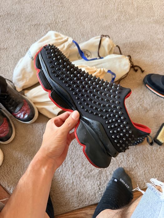 Оригинални маратонки Christian Louboutin Spike Sock Black Red