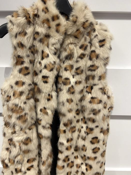 Vesta de blana naturala iepure model leopard